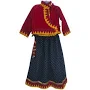 Kids Rai Lehenga Set with Ghalek - Maroon , 6-7 Y - Image 2